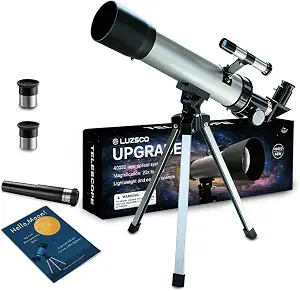 50mm Beginner Astronomy Telescope for Kids with Tripod (Silver)