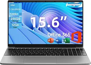 Jumper 15.6″ HD Laptop (12GB RAM, 256GB SSD, Office 365)