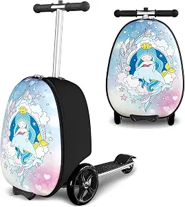 2-in-1 Kids Ride-On Luggage Scooter