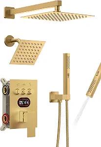 Longriver 3-Push Button Shower Faucet Set with Hydro Power Temperature Display
