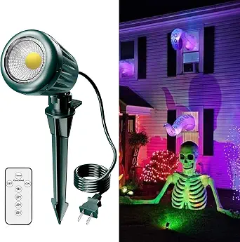 BYQY 120V Outdoor Halloween Spotlights with Timer Remote