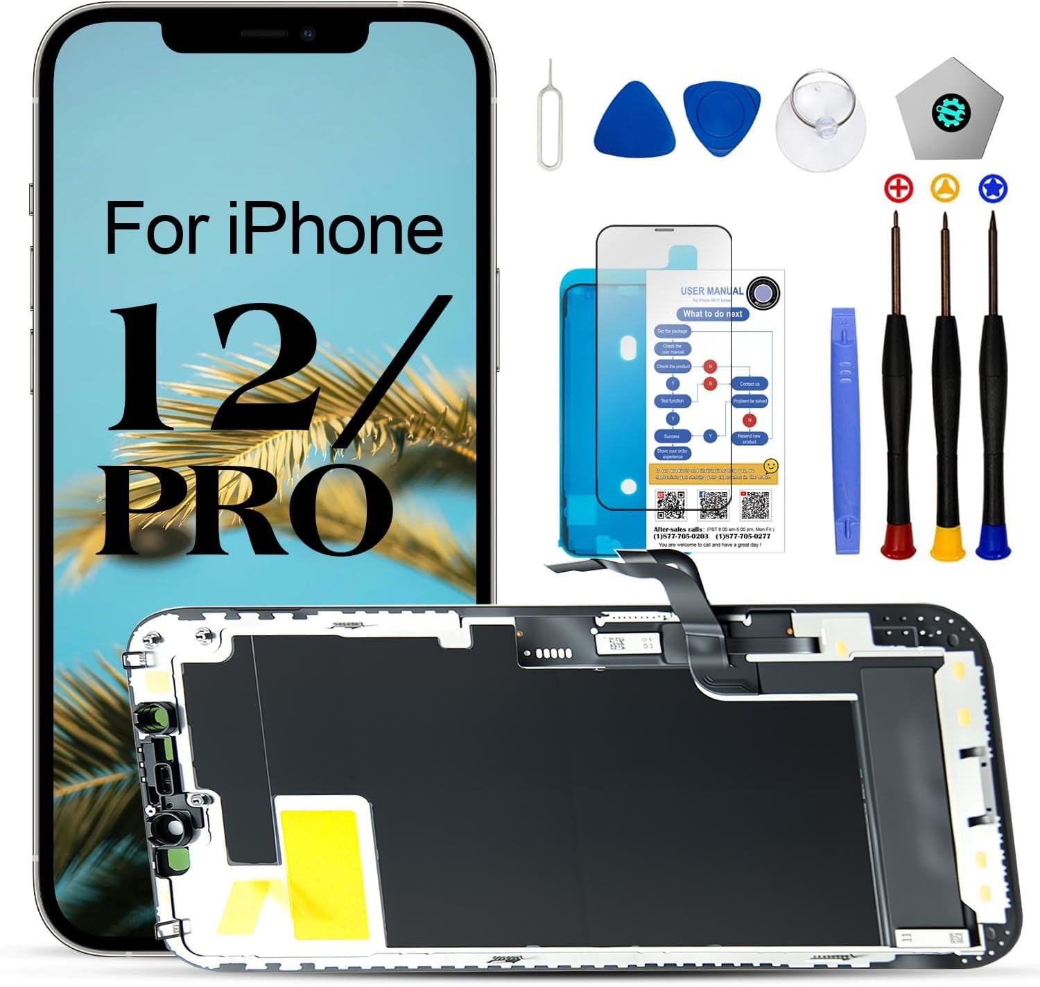 6.1″ iPhone 12 / 12 Pro LCD Screen Replacement & Digitizer Kit
