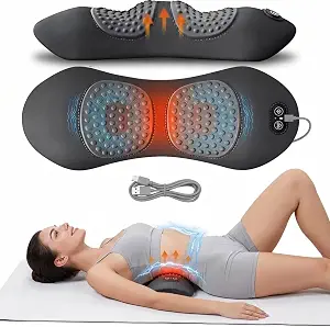 3-in-1 Triple Fusion Back Massager Pillow with Heat, Vibration & Traction