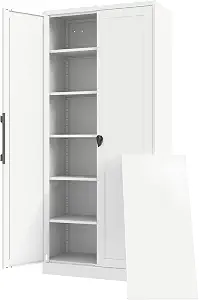 KAER 71-Inch Heavy-Duty Metal Storage Cabinet with Combination Lock (Black)