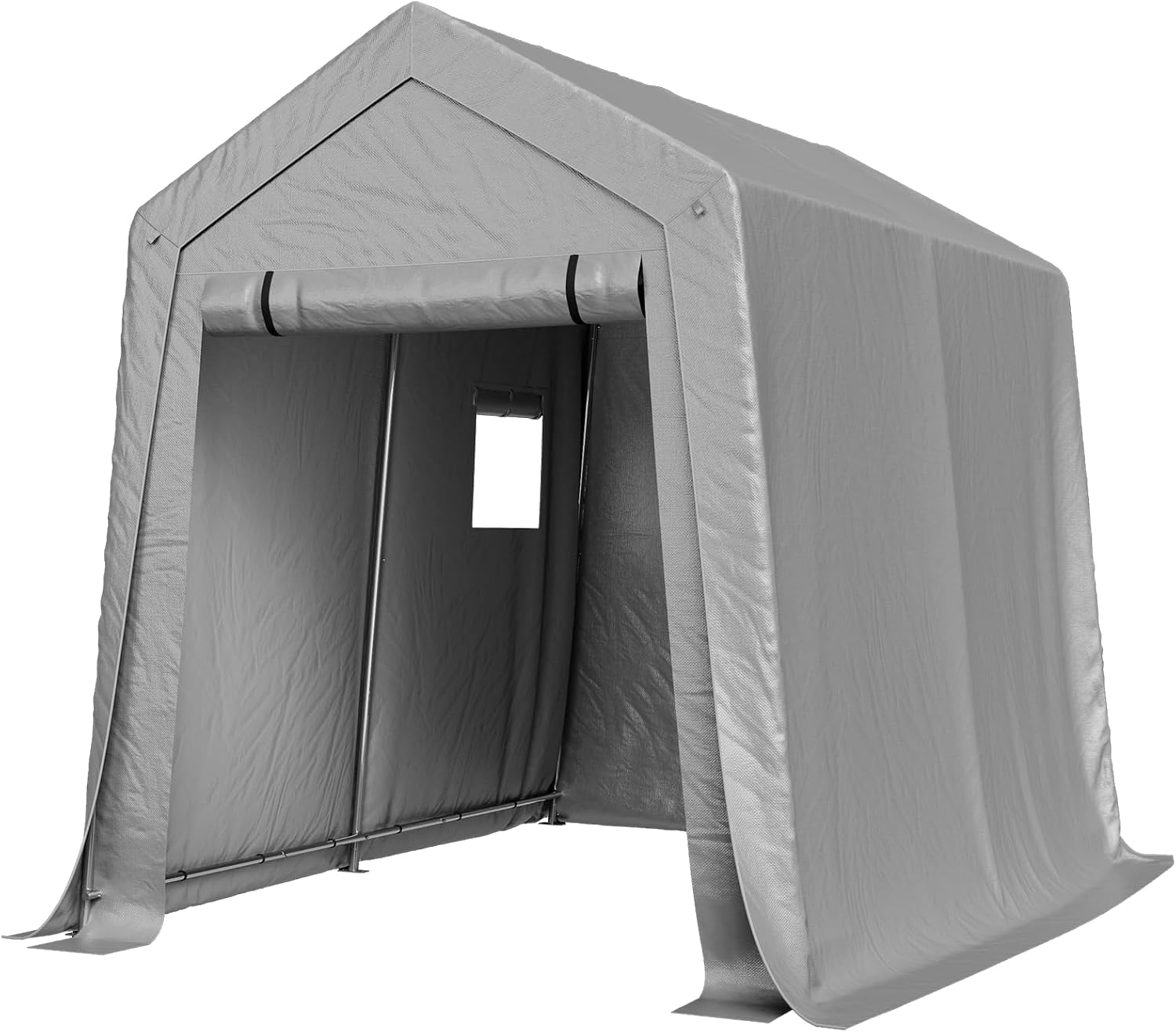 Aoxun 6x8x7 FT Outdoor Portable Storage Shed Tent for Motorcycle (Gray)