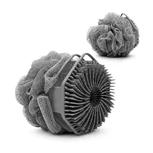 2-in-1 Silicone Body Scrubber & Mesh Loofah Sponge
