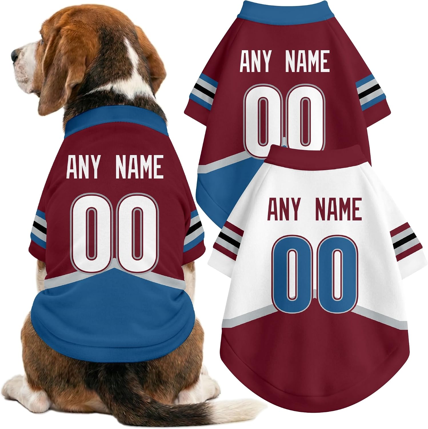Colorado Dog Clothes Jersey Style Pet T-Shirt with Custom Name & Number