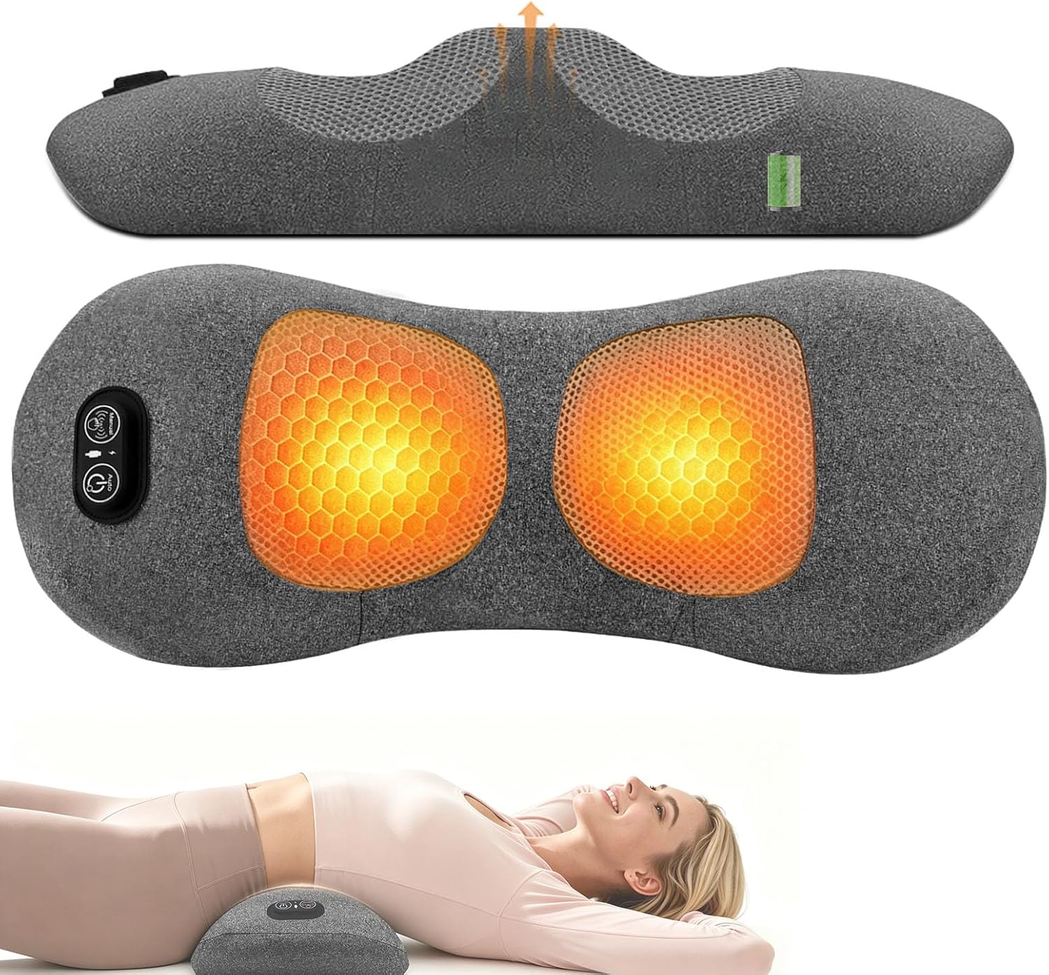 2026 Upgraded Cordless 4-in-1 Triple Fusion Back Massager & Support Pillow