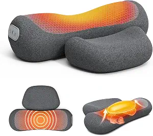 Yunari 3-in-1 Cordless Heated Neck Pillow with Vibration & Air Support (Gray)