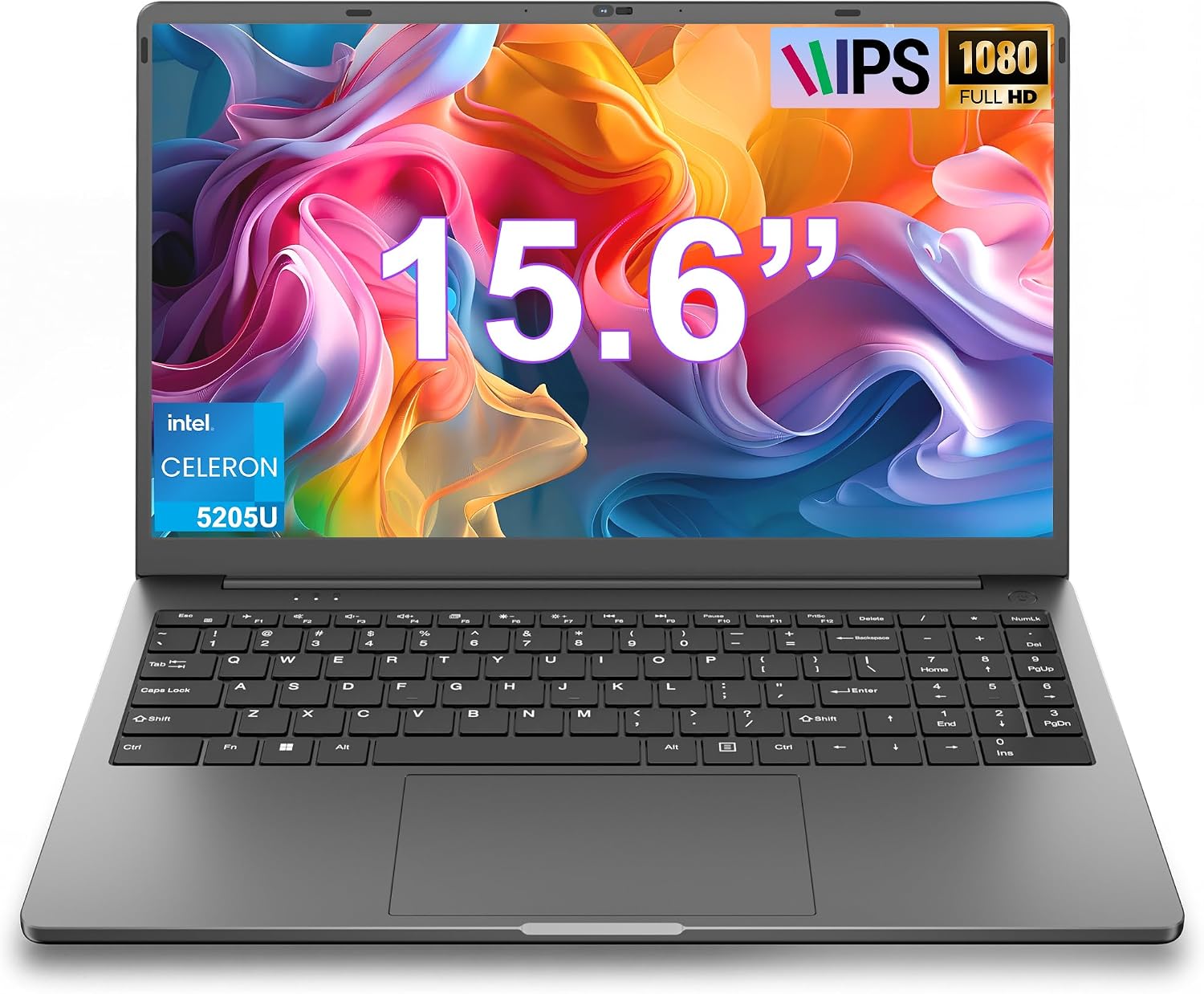 15.6-Inch FHD Laptop (6GB RAM, 128GB Storage, Celeron 5205U)