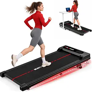 2.75HP Under Desk Walking Pad Treadmill with 10% Incline & Bluetooth Speaker