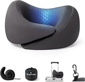 Ergonomic Memory Foam Travel Neck Pillow (Charcoal Gray)