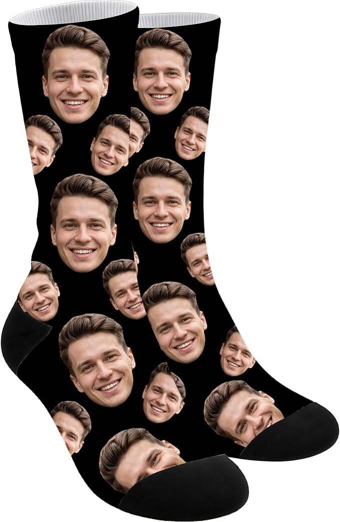 Custom Face Socks with Photo (Personalized Novelty Crew Socks for Men & Women)
