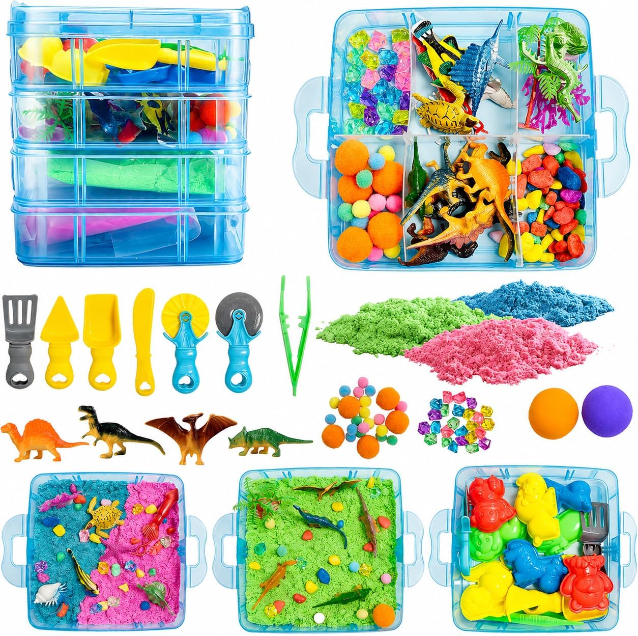 Dino & Ocean Sensory Bin Kit with Play Sand