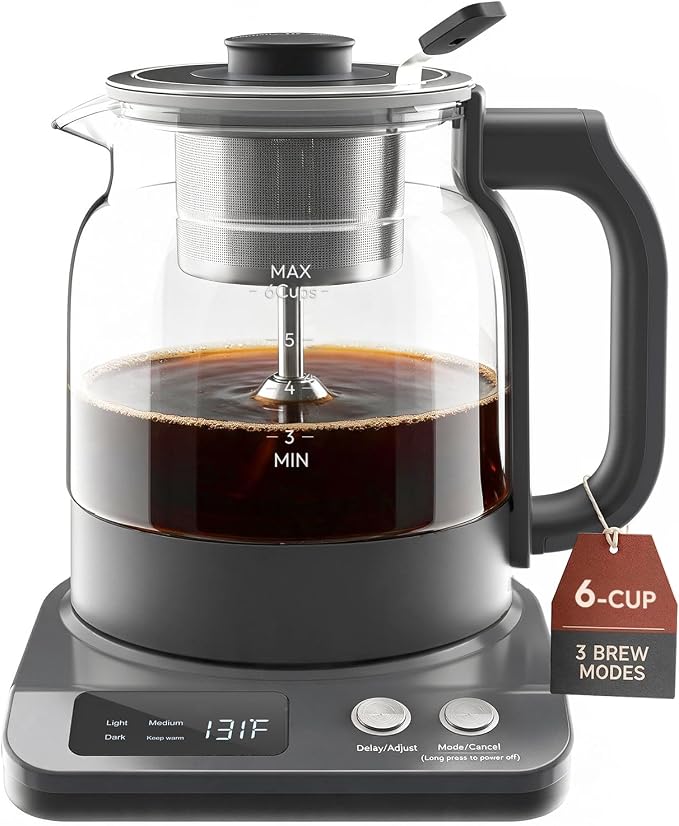 6-Cup Electric Percolator Coffee Pot with 3 Custom Brew Modes