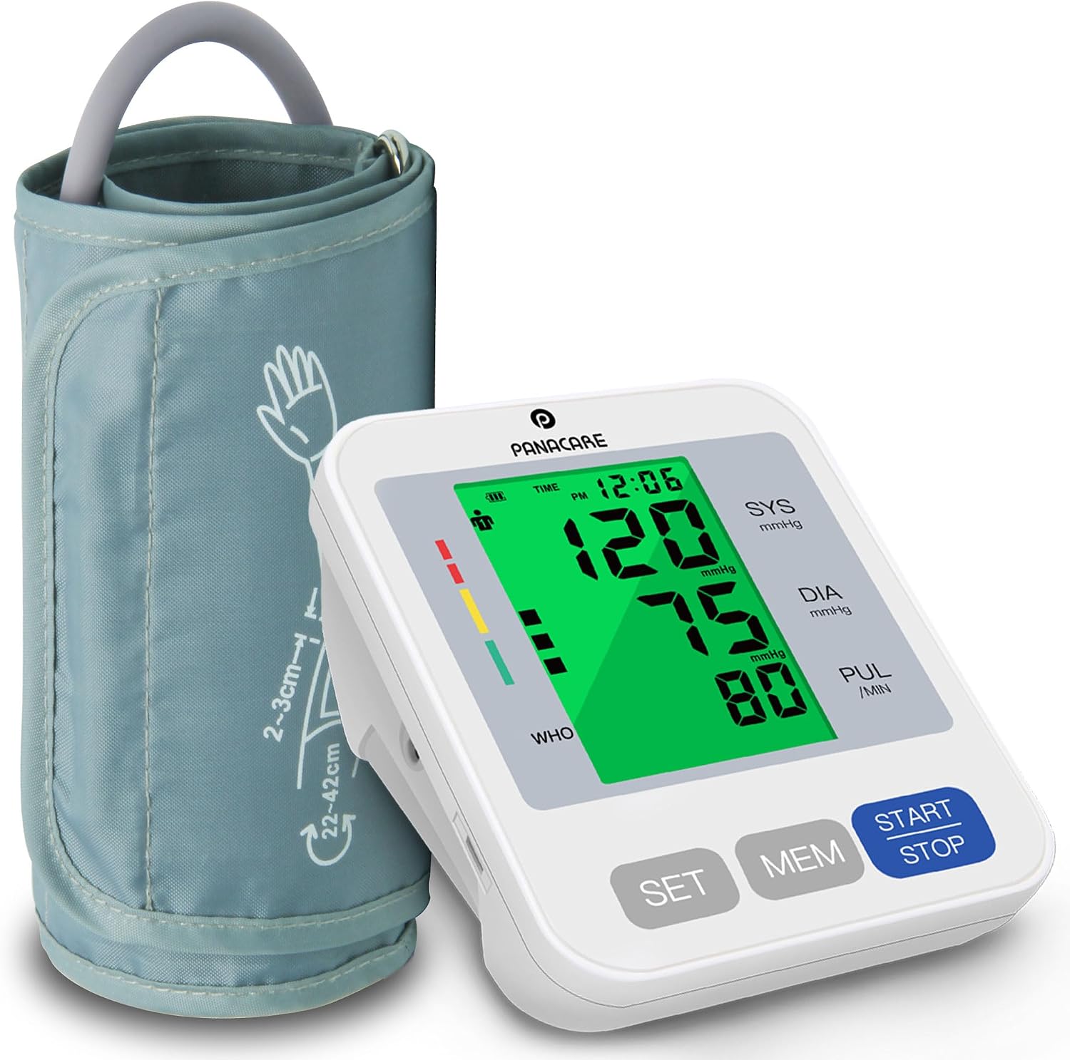 FDA-Cleared Upper Arm Blood Pressure Monitor with Adjustable Wide-Range Cuff