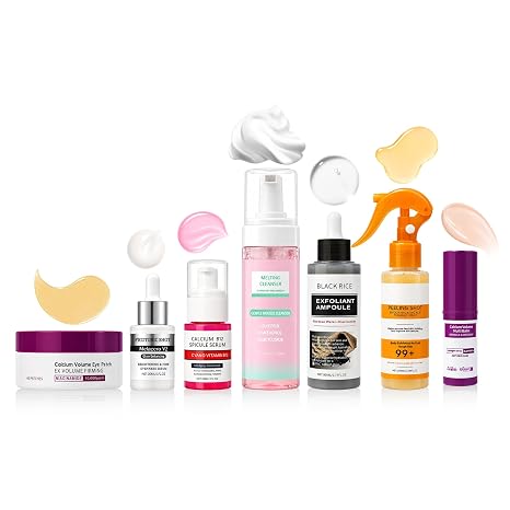 Complete Daily Hydrating Skincare Routine Set with Serums, Cleanser & Eye Patches