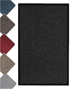 Indoor/Outdoor Front Door Mat with Non-Slip TPE Rubber Backing (Modern Design)