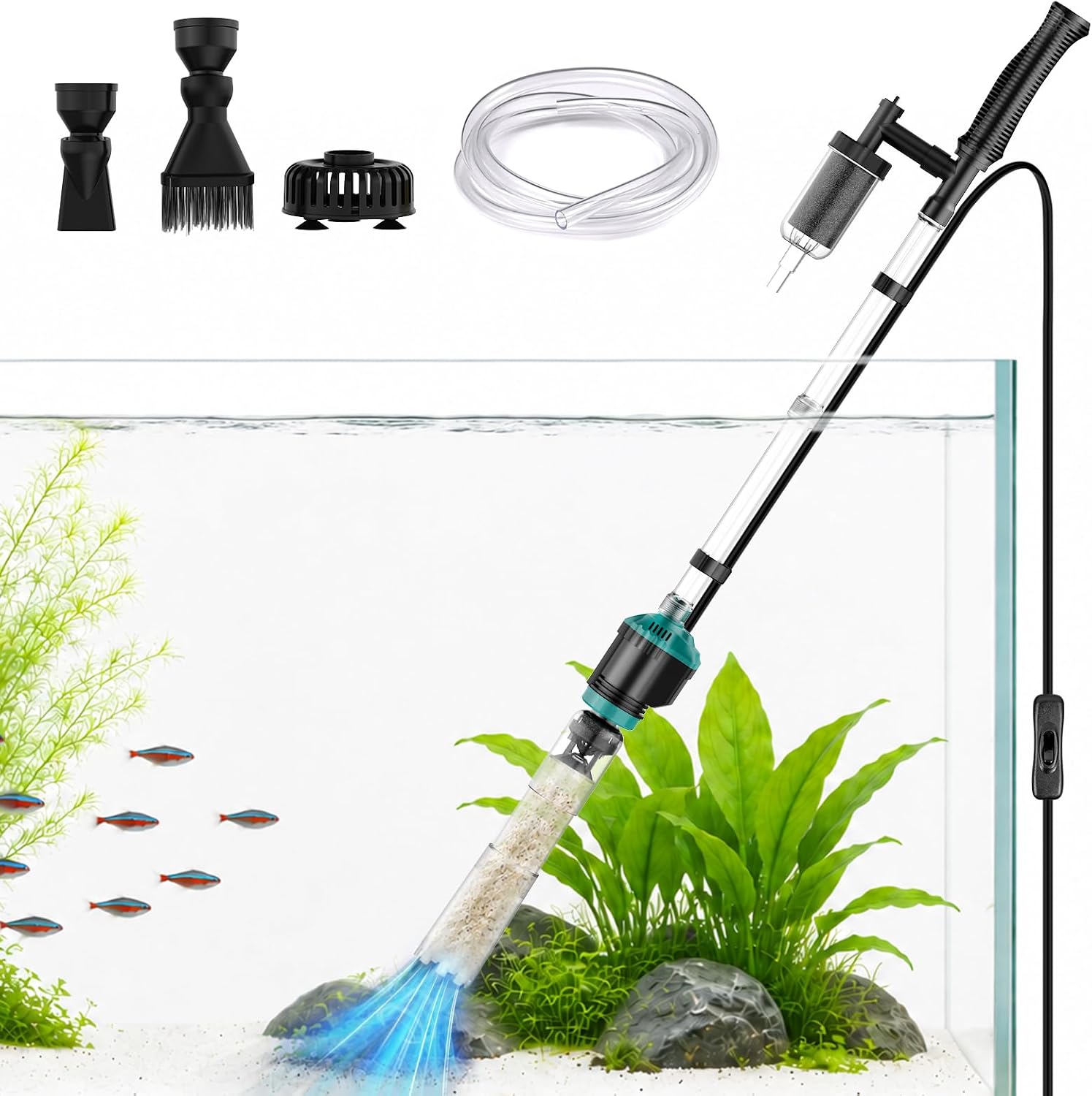 16W Electric Aquarium Gravel Cleaner & Automatic Water Changer with Filter