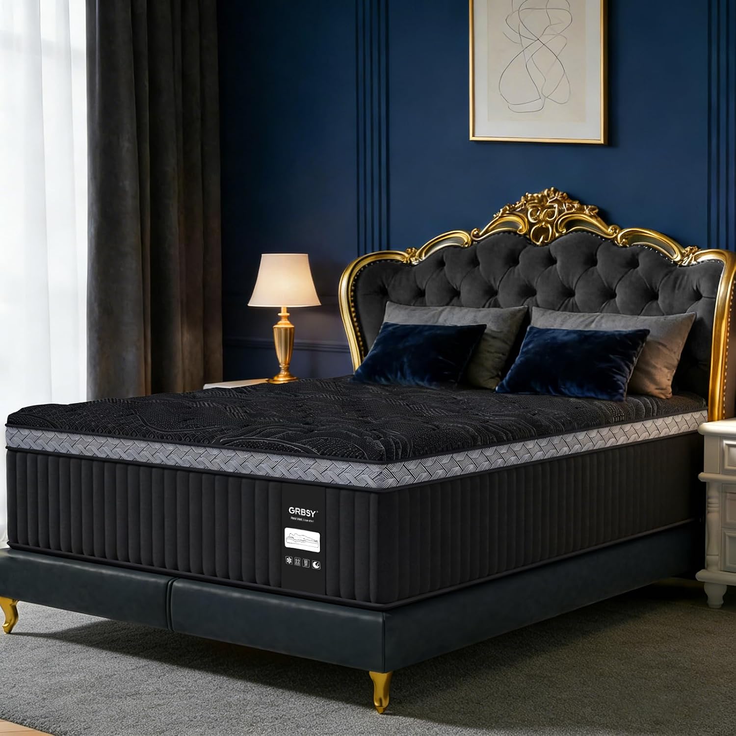 16 Inch Luxury Hybrid King Size Mattress in a Box (Medium Firm)