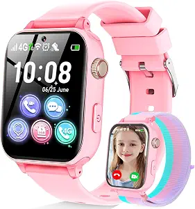 4G Kids Smart Watch Phone with GPS & Video Call (Jet Pink)