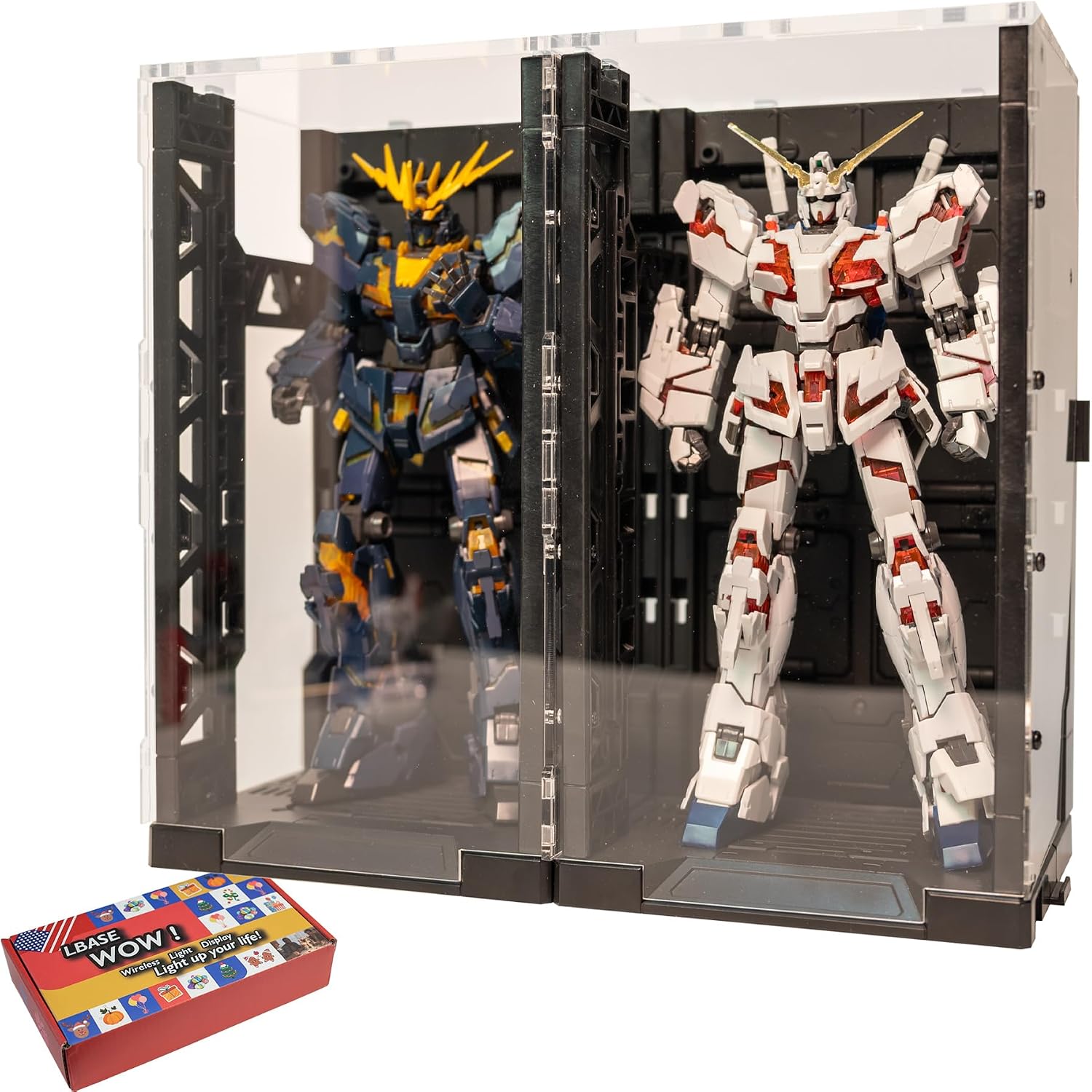 Upgraded Interlocking Acrylic Display Case & Dust Cover for Gundam