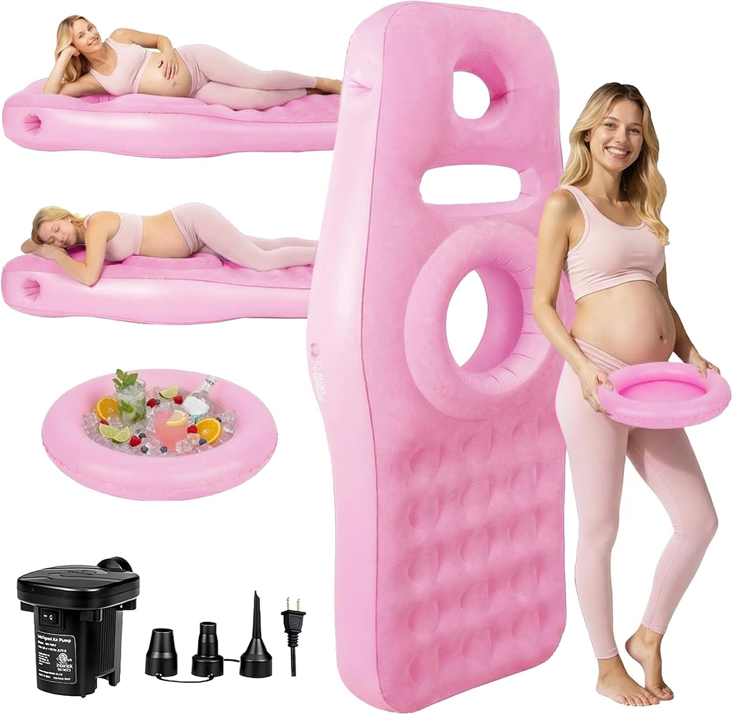 Inflatable Prone Pregnancy Pillow & Airbed with Belly Hole