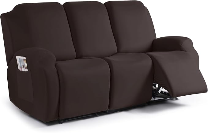 TAOCOCO Stretch 3-Seater Recliner Sofa Cover (Charcoal Gray)