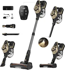 30KPa Cordless Stick Vacuum Cleaner with Smart Display & 1.5L Dust Cup (Golden)