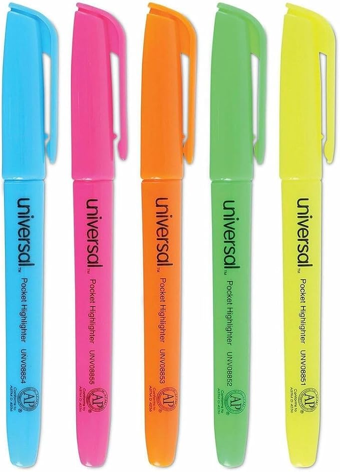 Universal Chisel Tip Pen-Style Pocket Highlighters