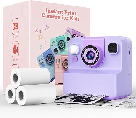 Kids Digital Camera with 180° Flip Lens & 32GB Card (1080P HD)