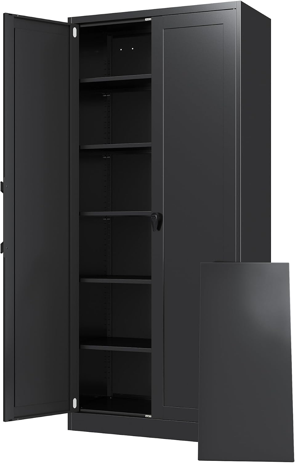 KAER 71-Inch Metal Storage Cabinet with 3-Digit Combination Lock (Black)