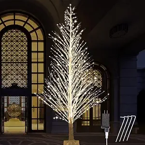 7FT Lighted Birch Tree 1000 LED