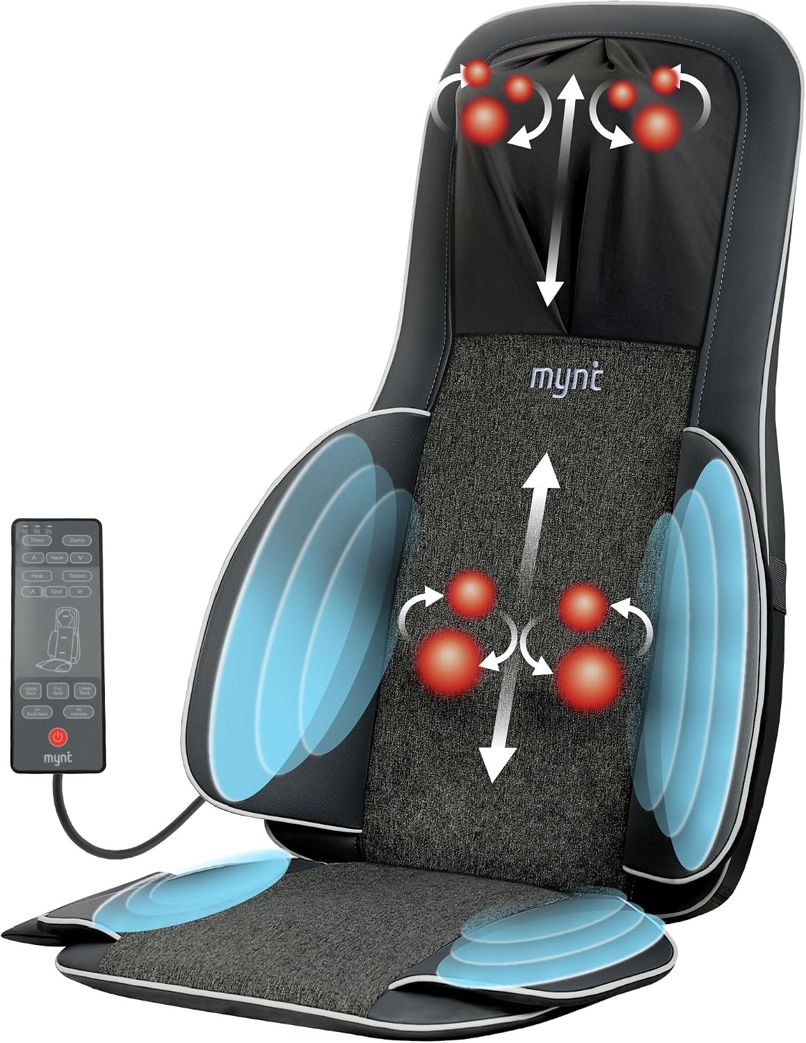 FSA/HSA Eligible Shiatsu Neck & Back Massager Chair Pad (Black)