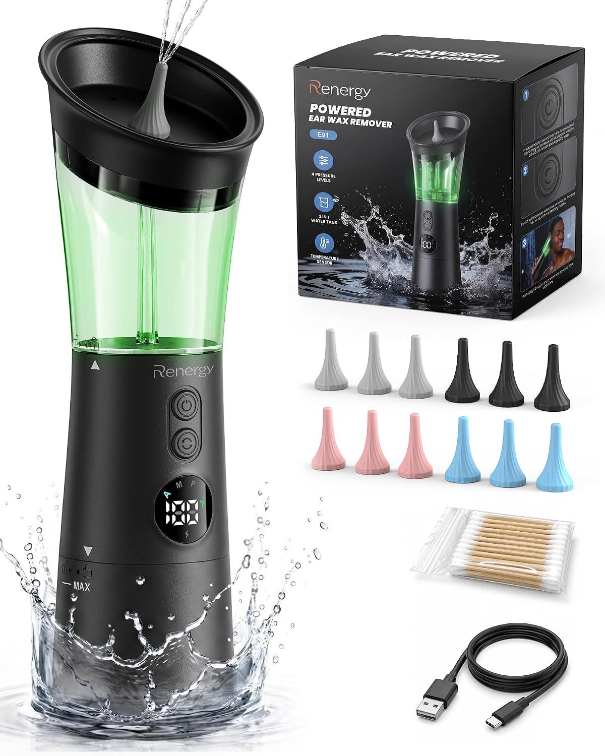 Renergy Ear Wax Removal Water Irrigation & Flushing System with Temperature Sensor