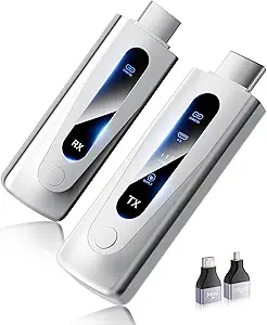 Wireless HDMI Transmitter and Receiver (400FT / 120M Range, Silver)