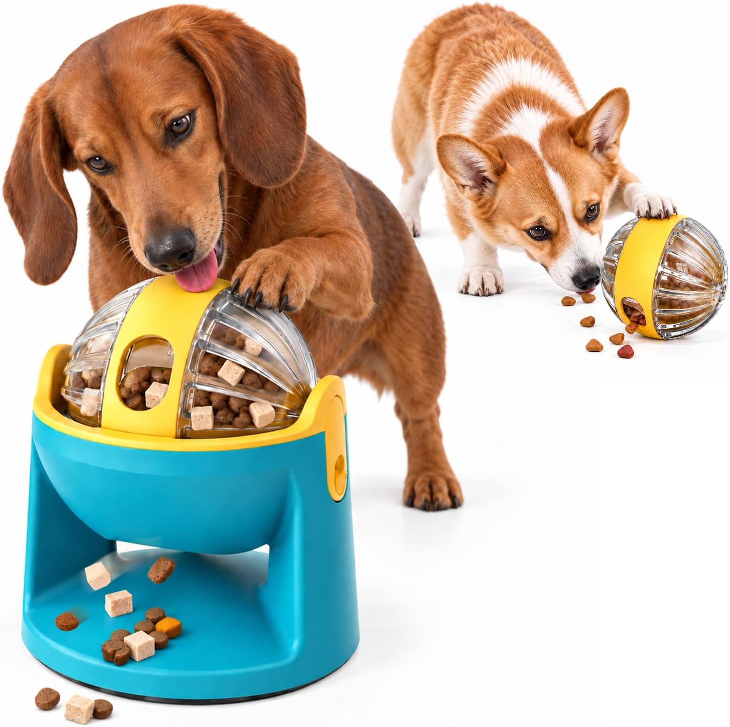 2-in-1 Interactive Dog Puzzle Toy & Adjustable Slow Feeder