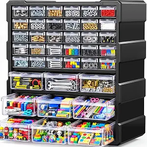 Craft & Hardware Storage Organizer Cabinet with Drawer Dividers