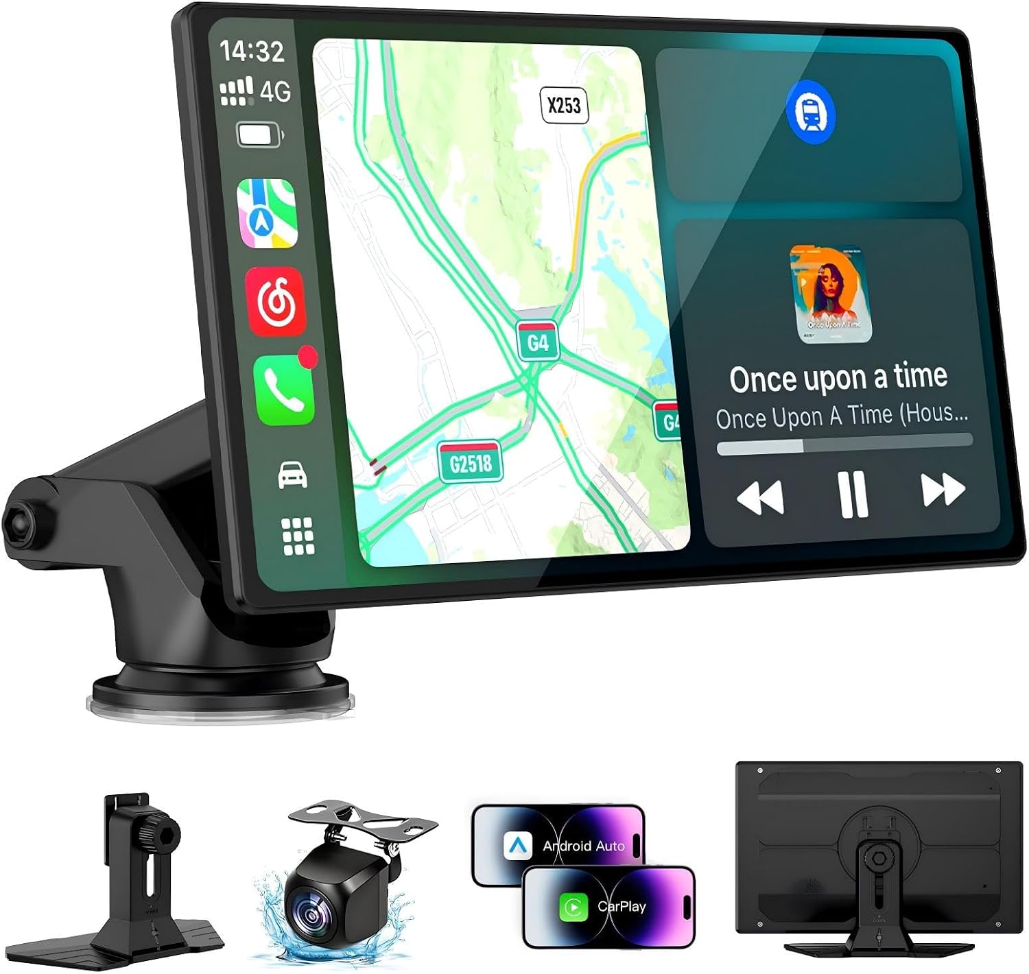 9″ Wireless Apple CarPlay & Android Auto Touchscreen with Backup Camera