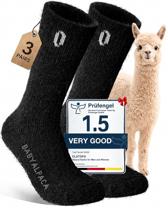 Premium Heavyweight Alpaca Wool Thermal Boot Socks for Men & Women
