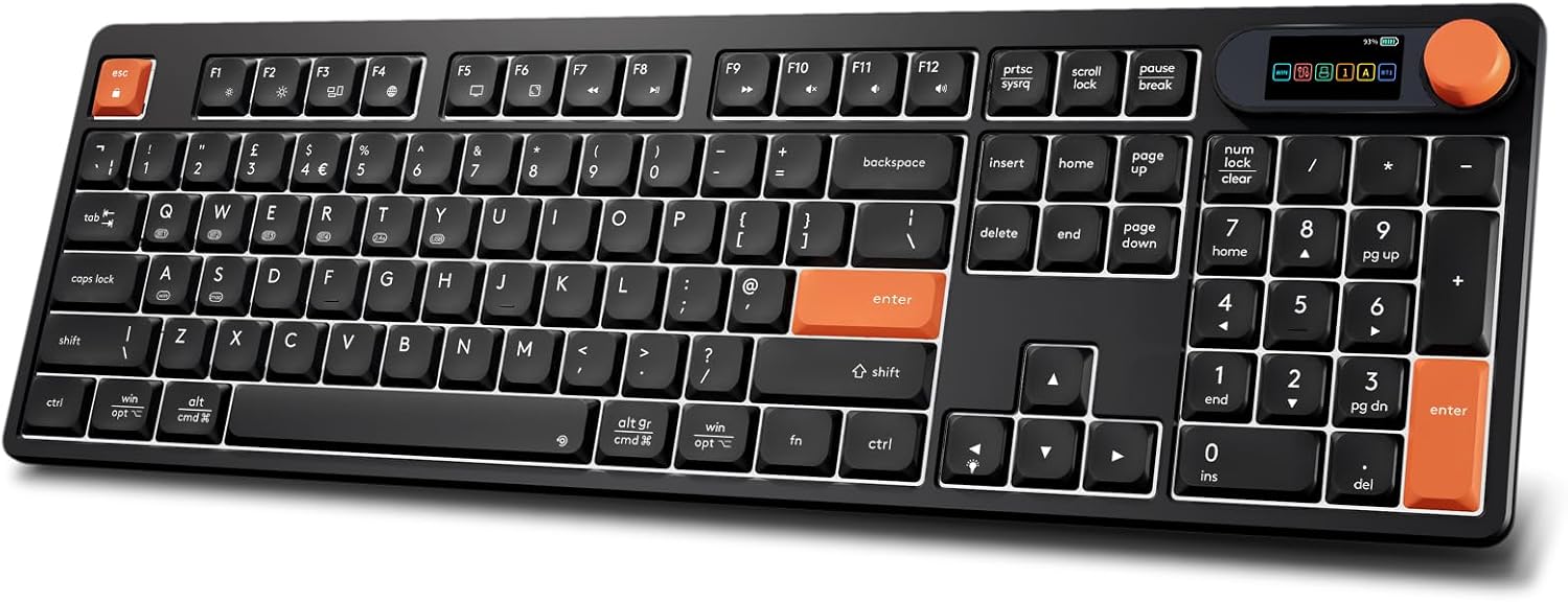 Wireless Keyboard with Screen and Knob