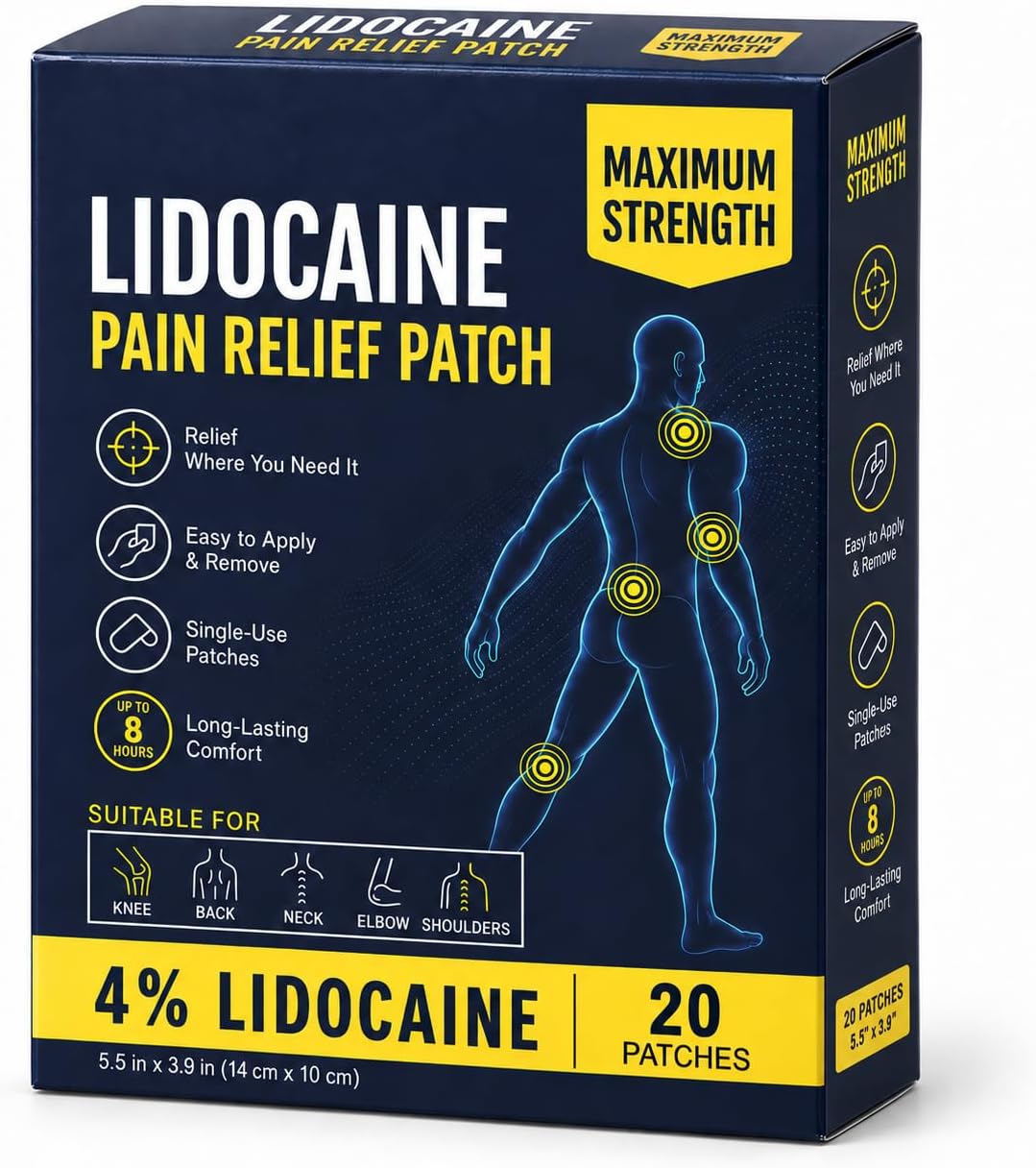 4% Lidocaine Maximum Strength Pain Relief Patches (20-Count)