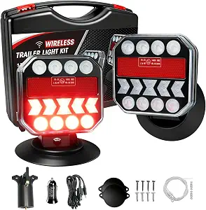 110° Rotatable Magnetic Wireless LED Trailer Lights with Reverse Function