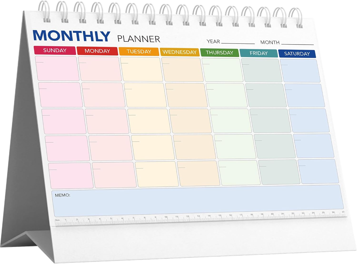 Undated Foldable Desk Monthly Calendar