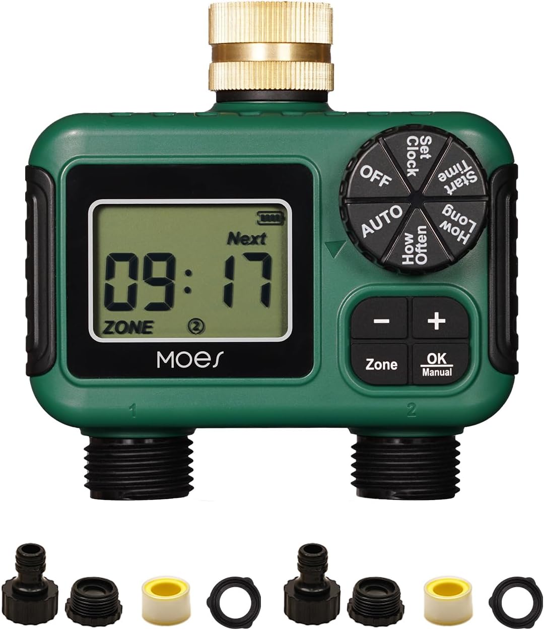 MOES 2 Zone Brass Sprinkler Timer